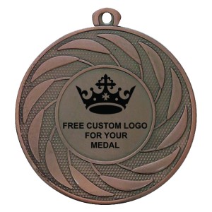 PACK OF 100 BULK BUY 50MM BRONZE MEDALS, RIBBON AND CUSTOM LOGO **AMAZING VALUE**